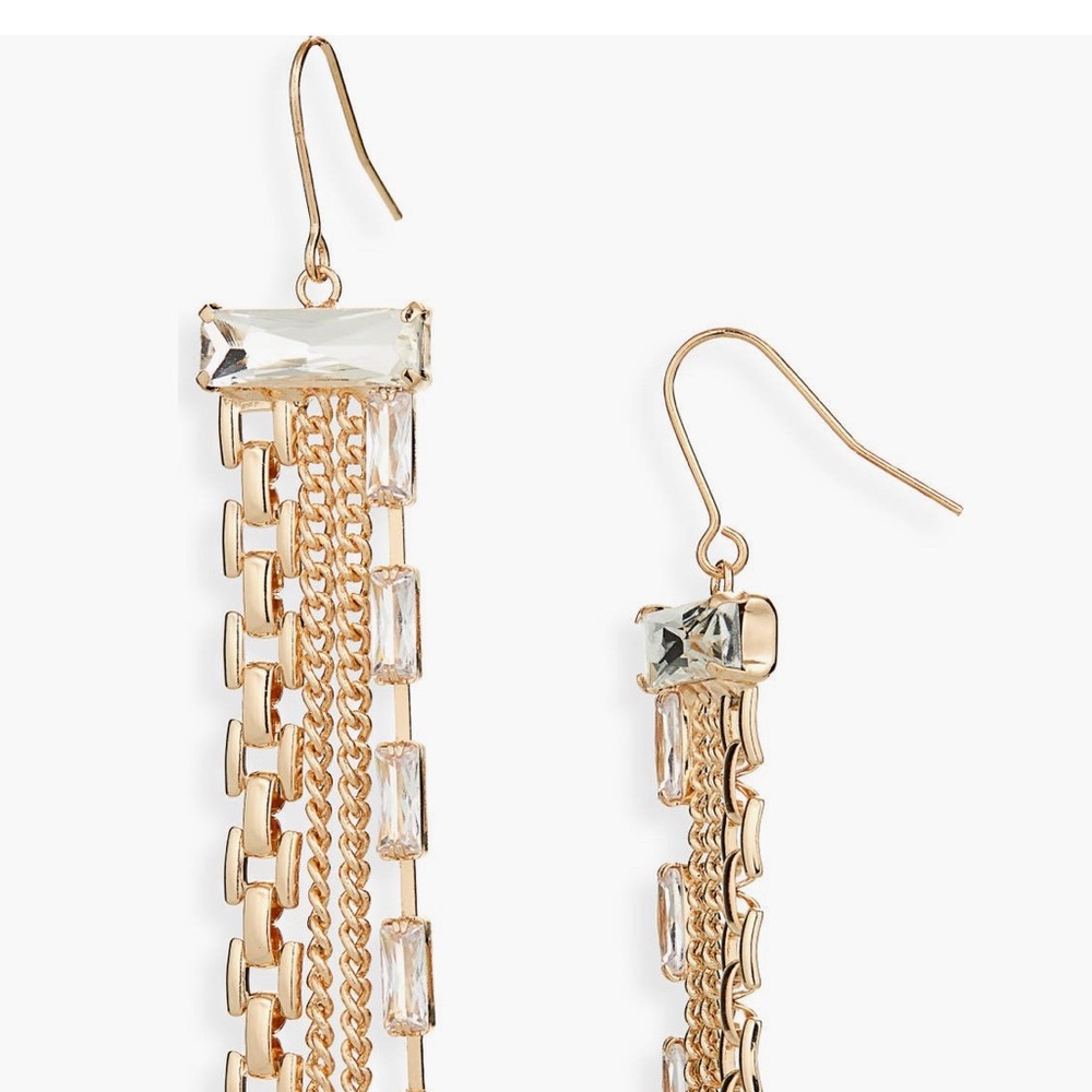 NWT Mixed Chain Cubic Zirconia Earrings